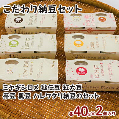 こだわり納豆セット [ 大豆製品 発酵食品 食べ比べ 詰め合わせ 菌 菌活 大粒 5種 大豆 ミヤギシロメ 秘伝豆、紅大豆 茶豆 黒豆 縁起が良い 紅白 ]