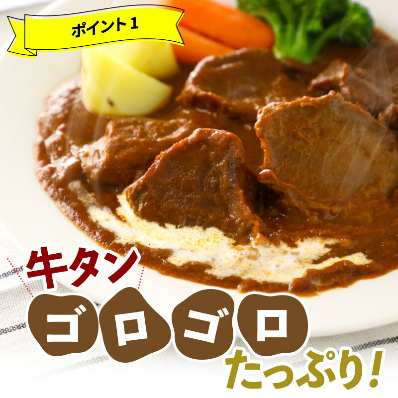 【ふるさと納税】数量限定！お肉屋さんの牛タンゴロゴロ！牛タンシチュー 300g×5個