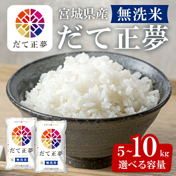 [令和7年産]宮城県産 だて正夢 無洗米 5kg〜10kg 選べる容量 お米 おこめ 米 コメ 白米 ご飯 ごはん 伊達 だてまさゆめ おにぎり ブランド米 5kg 10kg[株式会社パールライス宮城]ta356・ta340・ta357