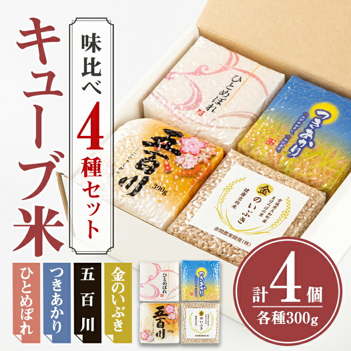 【ふるさと納税】キューブ米 味比べセット 300g×4個（ひ