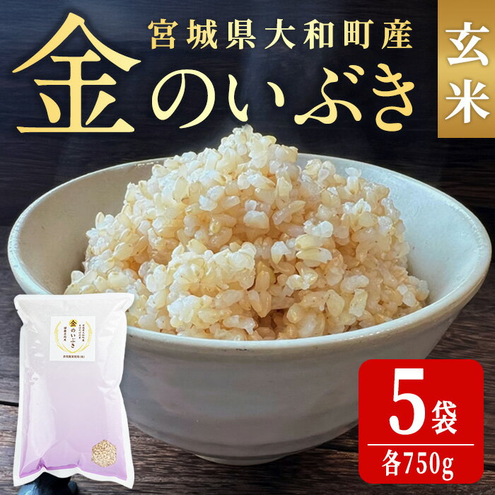 玄米 金のいぶき 自宅用(5合×5袋)各750g 小分け お米 おこめ 米 コメ 玄米 ご飯 ごはん おにぎり お弁当[赤間農業開発株式会社]ta311