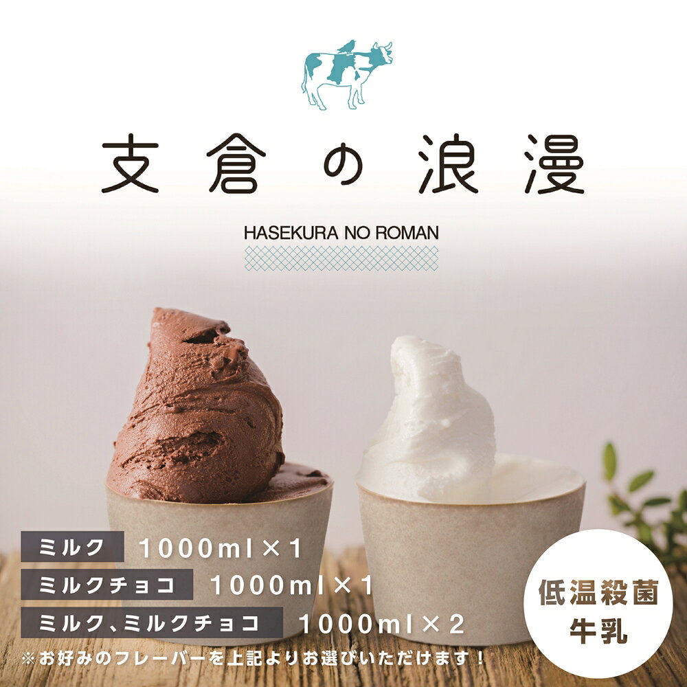 ジェラート 大郷町低温殺菌放牧牛乳使用 支倉の浪漫 [ミルク]or[ミルクチョコ] ファミリーパック (大容量1000ml)｜宮城県 大郷町 アイス スイーツ 牧場 牛乳 イタリアンジェラート デザート アイスクリーム [0153-0157]