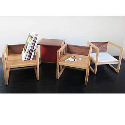 幼児用多用途椅子 コロコロコロ・・・ (白)　【工芸品・玩具・おもちゃ・木製】