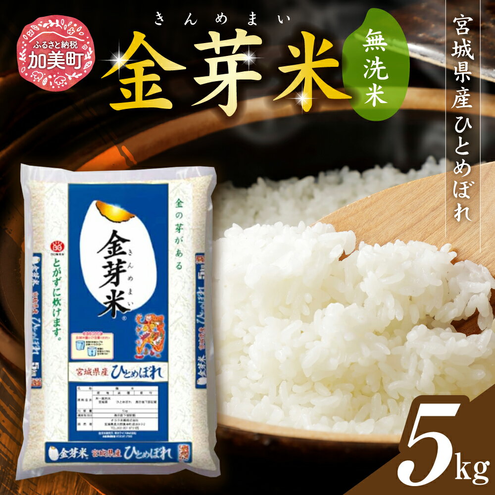 宮城産 ひとめぼれ 【ふるさと納税】 無洗米 金芽米 ひとめぼれ 5kg 令和5年度産 宮城県産 [ 宮城県 加美町 ] 米 お米 こめ コメ 精米 白米 玄米 きんめまい