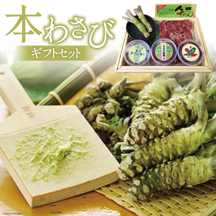 【ふるさと納税】＜薬莱わさび＞船形山系の湧水で育てた本わさび(2本/おろし皿付き)&わさび加工品3種&青唐辛子味噌 [加美町振興公社 宮城県 加美町 44581313]のサムネイル