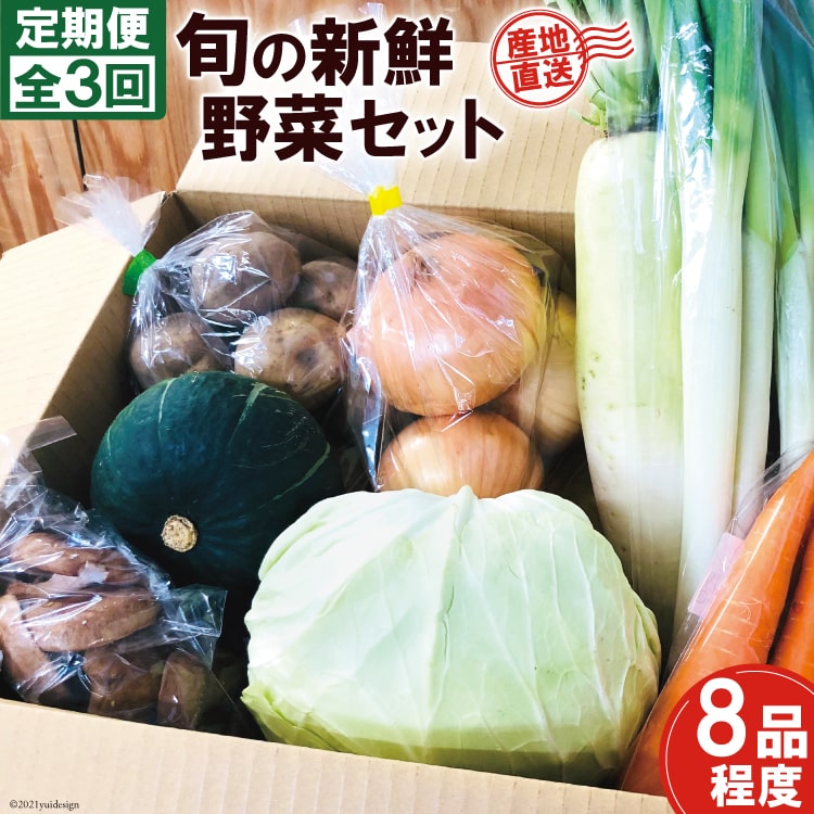 1位! 口コミ数「1件」評価「5」【3回 定期便】産地直送！旬の新鮮野菜セット（8品程度） [やくらい土産センター 宮城県 加美町 44581300] 野菜 季節野菜 旬野菜･･･ 