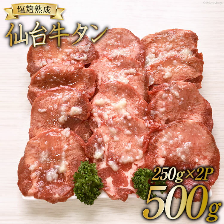 牛タン スライス 塩こうじ仕込み 250g×2P [関精肉畜産 宮城県 加美町 44581339] 肉 牛肉 塩こうじ 味付き 焼肉 BBQ