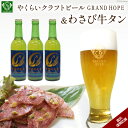 【ふるさと納税】＜震災復興支援＞やくらいクラフトビールGRAND HOPE(330ml×3)&薬莱わさび牛タン [加美町振興公社 宮城県 加美町 44581323]