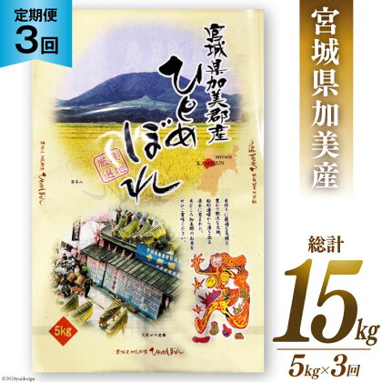 【定期便 3回】米 令和5年 加美郡産 ひとめぼれ 5kg×3回 総計15kg [カメイ 宮城県 加美町 44581019] お米 こめ コメ 精米 白米 カメイ定期便