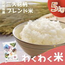 【ふるさと納税】宮城県産三大銘柄いいとこ取りブレンド米 わくわく米 5kg×1袋入 計5kg ◆| お米 精米 白米 ひとめぼれ ササニシキ つや姫 宮城県産 三大銘柄