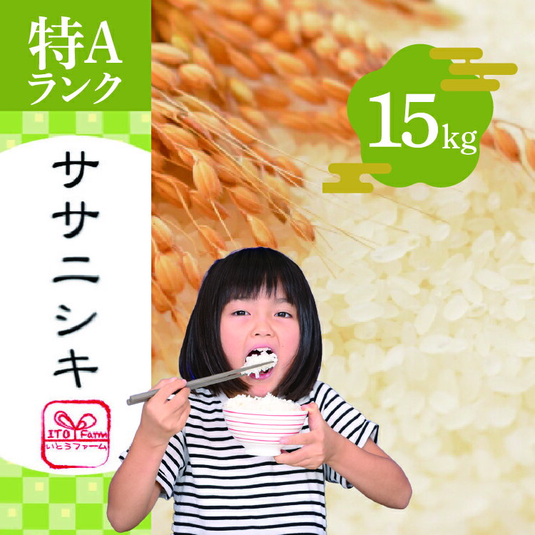 いとうファームの令和5年産「ササニシキ」15kg [ お米 精米 白米 ブランド米 銘柄米 ご飯 おにぎり お弁当 和食 産地直送 ] お届け:2023年10月下旬から順次発送