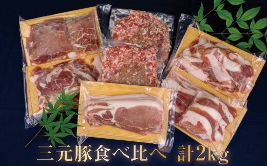 6位! 口コミ数「0件」評価「0」涌谷町産三元豚食べ比べセット 2kg　【お肉・ロース・豚肉・バラ・モモ・挽肉・ひき肉・スライス】