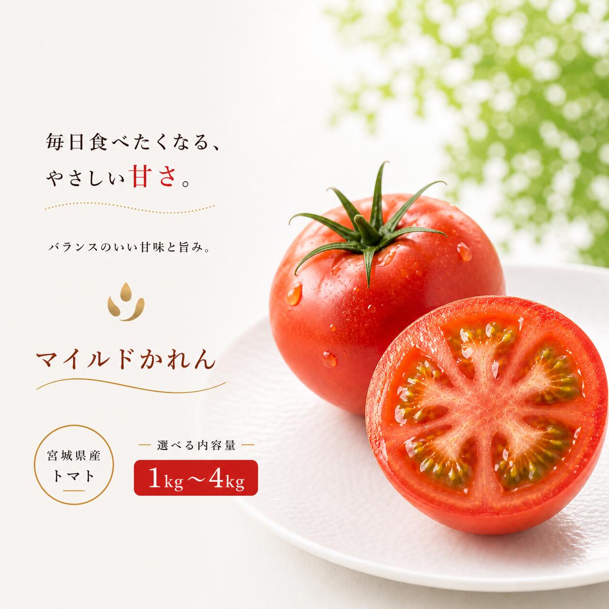 トマト デリシャスファームのトマト マイルドかれん 【選べる容量】1kg 2kg 3kg 4kg 訳あり5kg1キロ箱 2キロ箱 3キロ箱 4キロ箱 5キロ箱 / とまと 野菜 産地直送 農家直送 かれん 新鮮