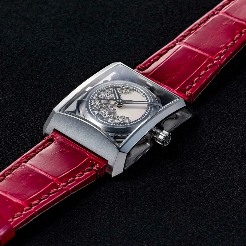 【ふるさと納税】【ミナセ×JIKODO×秋田銀線細工】秋田県産高級腕時計 「サキホコル」シリーズ「桜見月（さくらみづき）」（1）ステンレスモデル VM07-LGIS01-SD