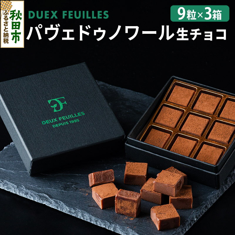 [ 生チョコ ]パヴェドゥノワール 9粒×3箱セット