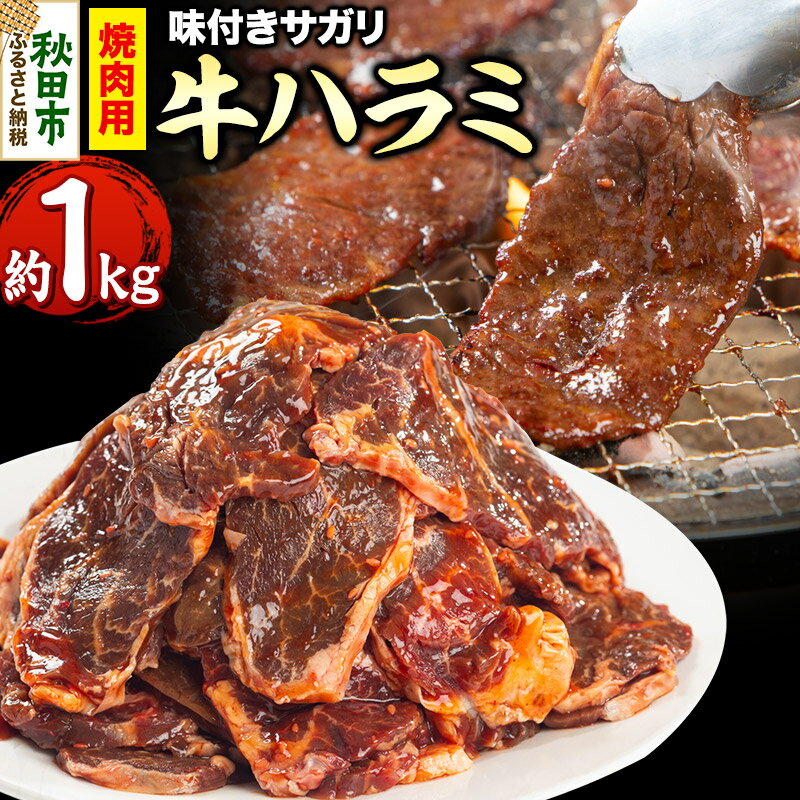 牛ハラミ(サガリ)焼肉用 (味付け肉) 1kg(500g×2) 牛肉 牛