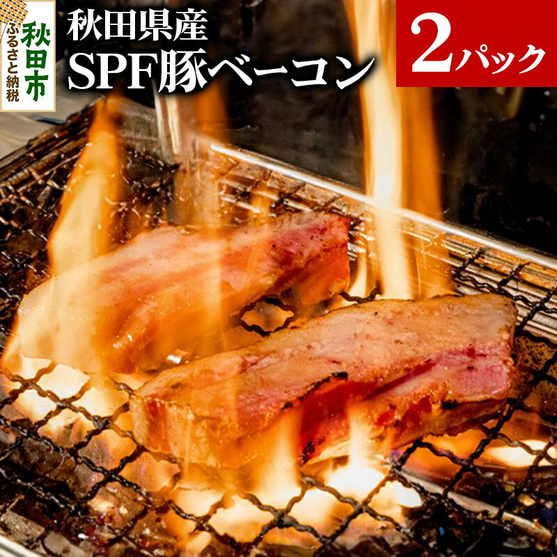 ベーコン 【ふるさと納税】秋田県産 SPF豚ベーコン 400～600g×2パック