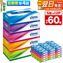 【ふるさと納税】《3ヶ月ごとに4回お届け》定期便 ティッシュ クリネックス ティシュー 5箱×12パック 最短翌日発送【レビューキャンペーン中】