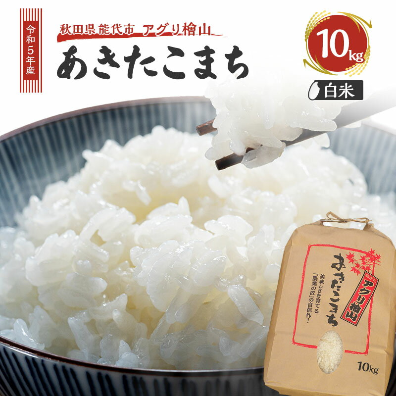 [白米]秋田県産 あきたこまち 10kg アグリ檜山米 令和5年産 [ ブランド米 冷めてもおいしい ご飯 ] お届け:入金確認後、2週間〜1か月程度でお届けします。