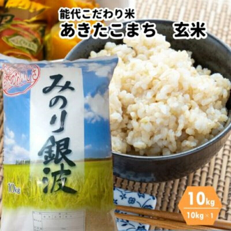 [玄米]秋田県産 あきたこまち 10kg ごはんソムリエが選ぶ 能代こだわり米 令和5年産 [ ブランド米 あっさり モチモチ ] お届け:入金確認後、2週間〜1か月程度でお届けします。