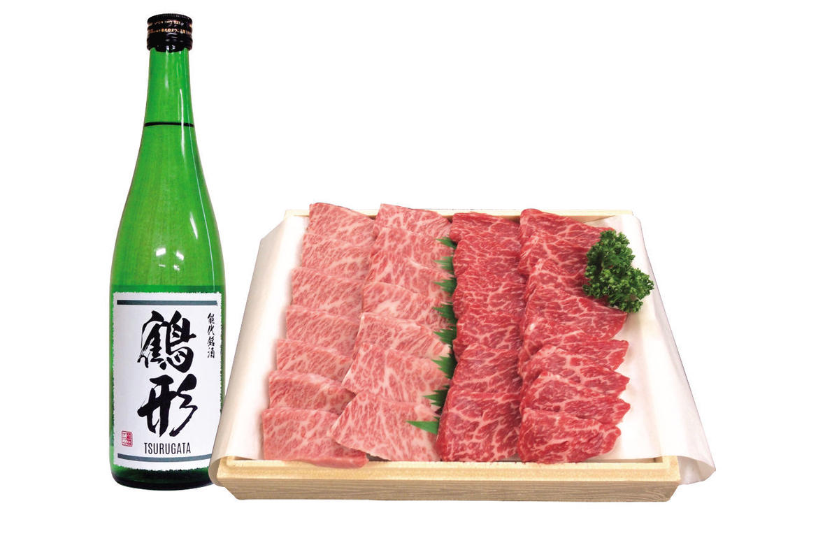 【ふるさと納税】国産 牛肉 鶴形牛モモバラ焼肉用 約500g（モモ250g、バラ250g）A4ランク以上 秋田県産..