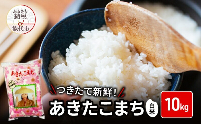 【秋田県能代市】　【ふるさと納税】白米 ★つきたて新鮮★ うまい!! 本場のあきたこまち 10kg 精米 ご飯 ブランド米 おにぎり 令和7年産 産地直送 おこめ ごはん 秋田県 秋田 能代市　お届け：2026年1月中旬頃より順次発送予定