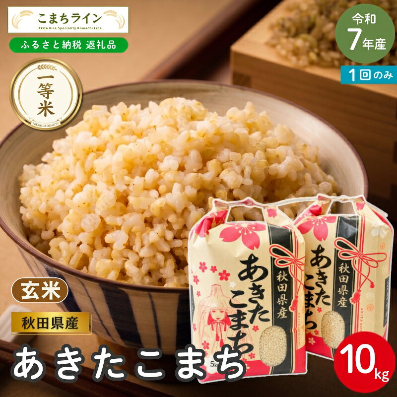 令和7年産 あきたこまち 玄米 10kg 秋田県産 米 一等米 ブランド米 10キロ 一人暮らし 秋田 能代 能代市 送料無料 [こまちライン]