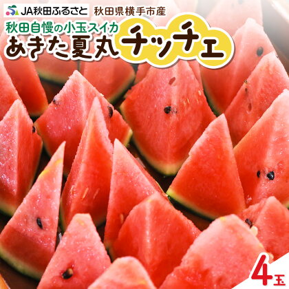 秋田県横手市産 小玉すいか あきた夏丸チッチェ 約3kg×4玉セット