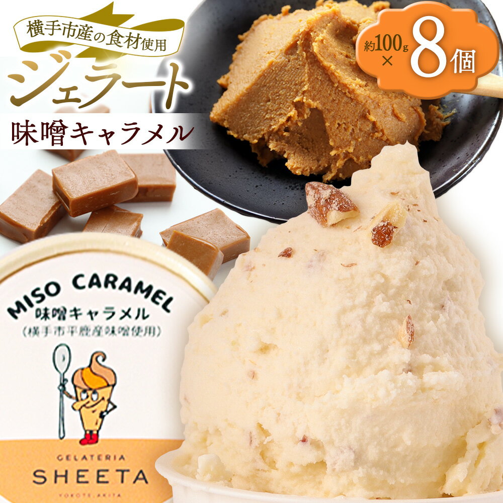 【ふるさと納税】ジェラート 味噌キャラメル 約100g×8個