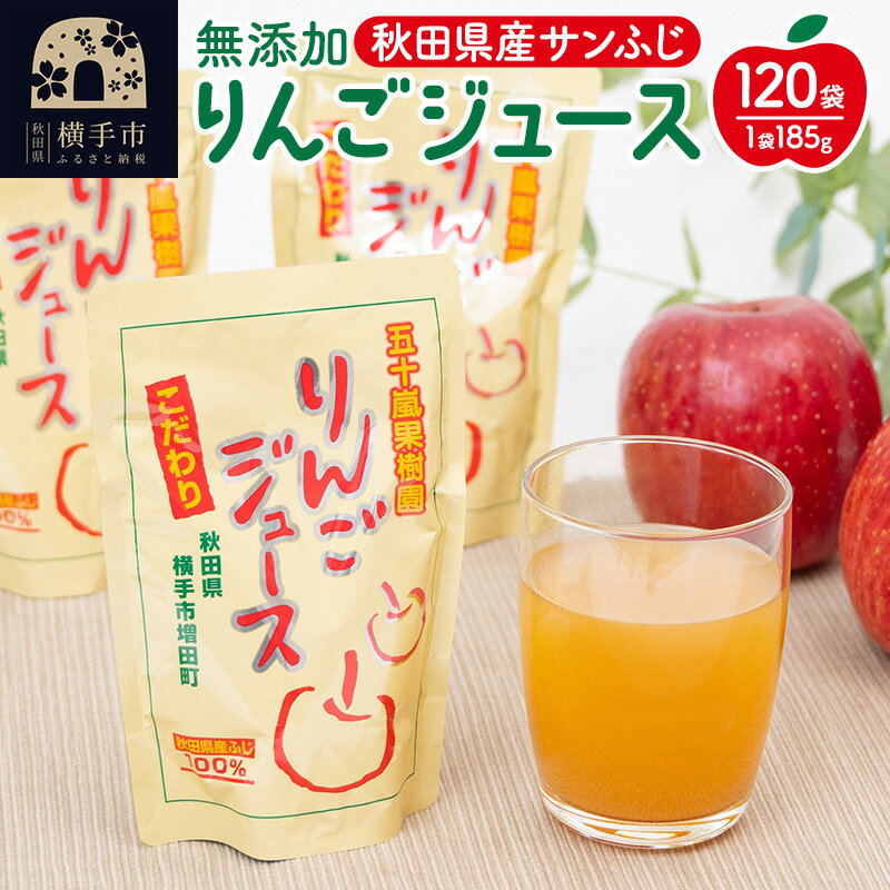 【ふるさと納税】無添加りんごジュース(サンふじ) 120パッ
