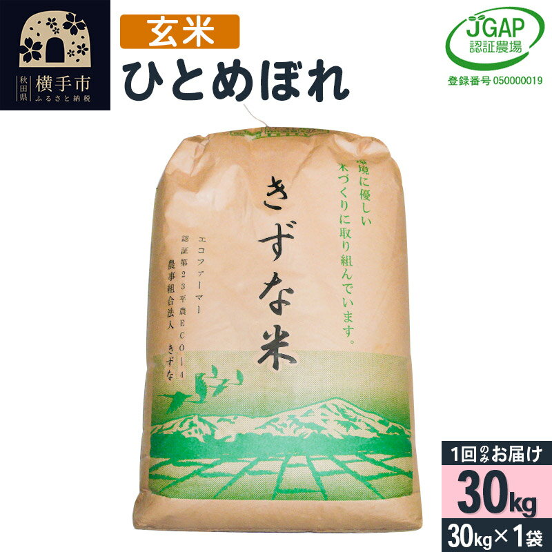 【ふるさと納税】【玄米】令和5年産 秋田県産 ひとめぼれ 30kg(30kg×1袋) 【JGAP認証】【秋田県特別栽培農産物認証】