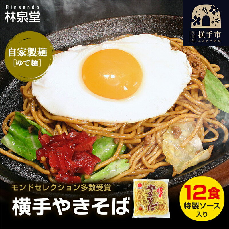 麺類(焼きそば)人気ランク8位　口コミ数「0件」評価「0」「【ふるさと納税】横手やきそば（専用茹で麺＆ストレートソース） 12食」