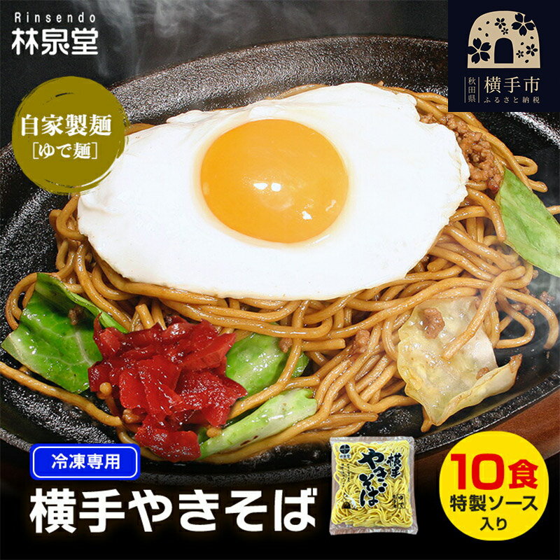 【ふるさと納税】冷凍 横手やきそば(専用茹で麺&ストレートソース) 10食