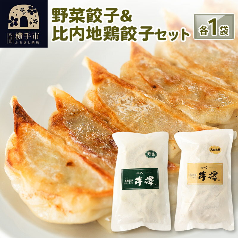 【ふるさと納税】野菜餃子&比内地鶏餃子食べ比べセット(12個入×各1袋ずつ)