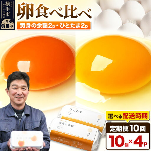 【ふるさと納税】【常温発送】《定期便10ヶ月》黄身の余韻10個×2P・ひとたま10個×2P 計40個【発送時期が選べる】10か月 10ヵ月 10カ月 10ケ月 卵 玉子 たまご 2種類 味比べ 食べ比べ 開始時期選べる東海林養鶏場 至福のたまご 黄身の余韻 ひとたま 玉子 タマゴ 【ふるさと納税】【常温発送】《定期便10ヶ月》黄身の余韻10個×2P・ひとたま10個×2P 計40個【発送時期が選べる】10か月 10ヵ月 10カ月 10ケ月 卵 玉子 たまご 2種類 味比べ 食べ比べ 開始時期選べる東海林養鶏場 至福のたまご 黄身の余韻 ひとたま 玉子 タマゴ