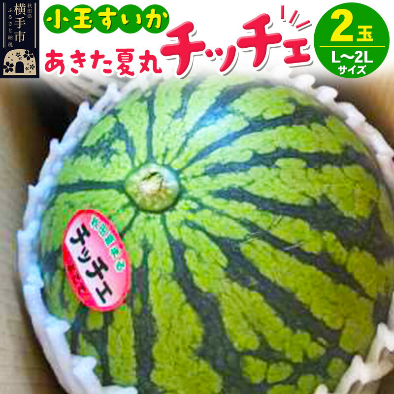 【ふるさと納税】夏の贈り物 秋田県産 あきた夏丸チッチェ 小玉すいか 2玉（L〜2Lサイズ）