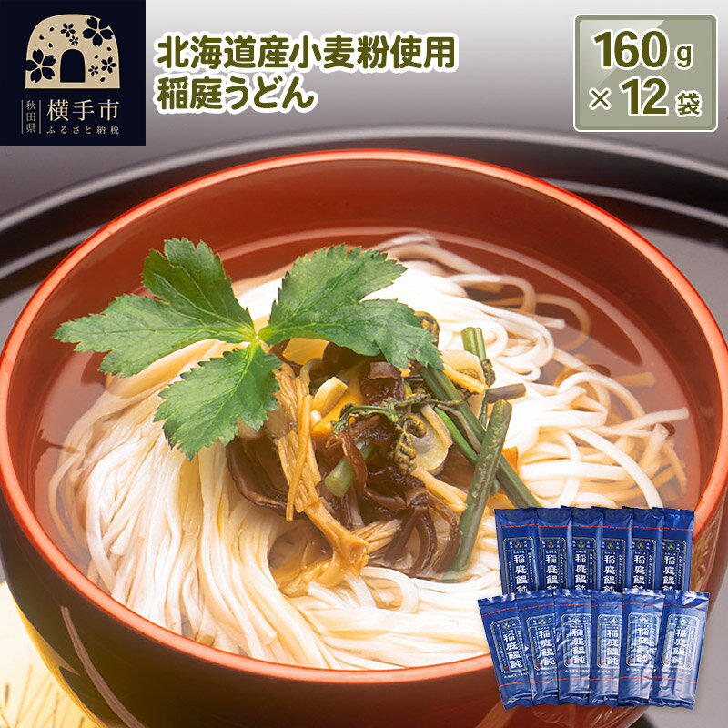 【ふるさと納税】北海道産小麦粉使用 稲庭うどん 160g×1