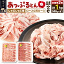 【ふるさと納税】《定期便3ヶ月》 あっぷるとん しゃぶしゃぶ用ロース&しゃぶしゃぶ用肩ロース詰合せ 合計約1kg(500g×各1パック) 豚肉