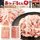 【ふるさと納税】《定期便6ヶ月》 あっぷるとん しゃぶしゃぶ用ロース&しゃぶしゃぶ用肩ロース詰合せ 合計約1kg(500g×各1パック) 豚肉