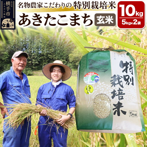 【ふるさと納税】【玄米】【令和6年産】名物農家こだわりの特別栽培米 あきたこまち 10kg(5kg×2袋) 【ふるさと納税】【玄米】【令和6年産】名物農家こだわりの特別栽培米 あきたこまち 10kg(5kg×2袋)