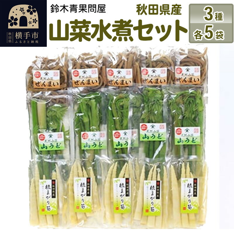 43位! 口コミ数「0件」評価「0」秋田県産 山菜水煮セット (3種) 各5袋