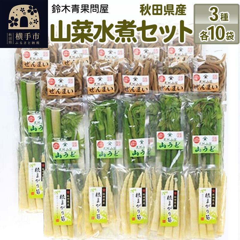 25位! 口コミ数「0件」評価「0」秋田県産 山菜水煮セット (3種) 各10袋