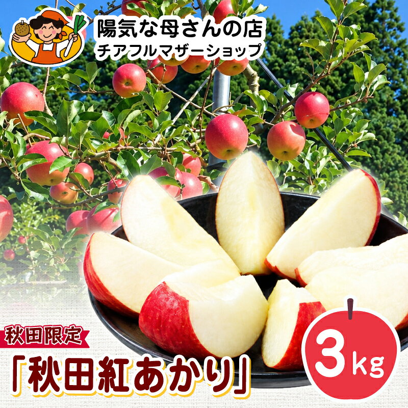 【数量限定・期間限定】陽気な母さん 秋田限定りんご「秋田紅あかり」 3kg リンゴ 林檎 詰合せ セット 季節 数量限定 大館市 秋田県 陽気な母さんの店 送料無料 ギフト フルーツ 果物【陽気な母さんの店(株)】【ふるさと納税3.0】