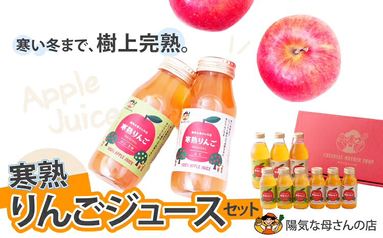 寒熟りんごジュースセット 180ml×6本 500ml×3本 ふじ 王林 完熟/飲み物/産地直送/ギフト/贈答用 送料無料 70P009001 [忠犬ハチ公と秋田犬のふるさと大館市][陽気な母さんの店(株)]