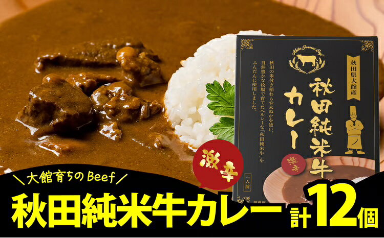 【ふるさと納税】秋田純米牛カレー 12個入り ブランド肉 辛口 ご当地カレー 食べ比べ レトルト お手軽 贈答 秋田 東北 【245P2907】【東日本物産(株)】