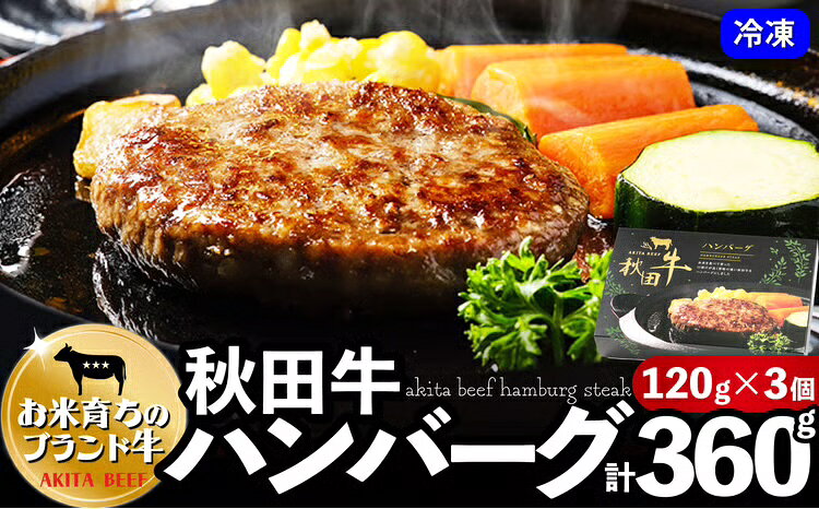 秋田牛ハンバーグ 360g（120g×3個） 東日本物産株式会社 食品 牛肉 国産 東北 秋田県 送料無料 60P2603【東日本物産(株)】