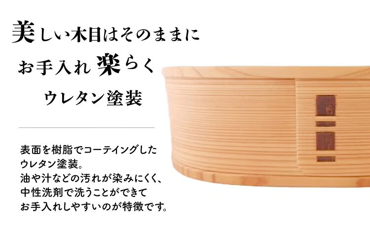 【ふるさと納税】【大館曲げわっぱ】小判弁当（大） 750cc 【185P6005】【(株)大館工芸社】
