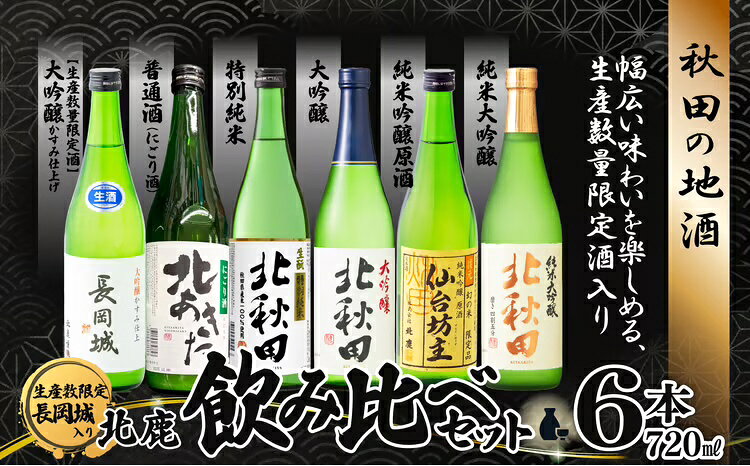 生産本数限定酒入り北鹿飲み比べ6本セット 155P4002[(株)筒井商店]
