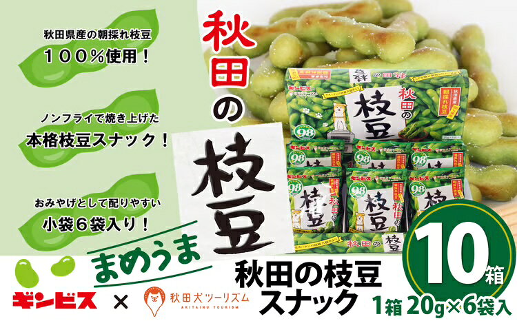 【ふるさと納税】100P5601 秋田の枝豆（スナック）10箱（60袋入)【(一社)秋田犬ツーリズム】
