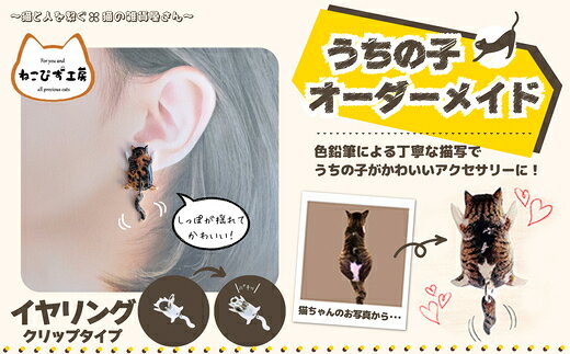 【ふるさと納税】うちの子オーダーメイド イヤリング【配送指定不可】【手作り ハンドメイド 猫 ネコ アニマル 動物 可愛い レジン プラバン モチーフ ギフト プレゼント 贈り物 誕生日 祝い 東北 秋田】 【45P7311】【ねこぴず工房】